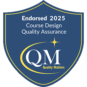 Quality Matter - 2025 Endorsed Course Design Quality Assurance logo