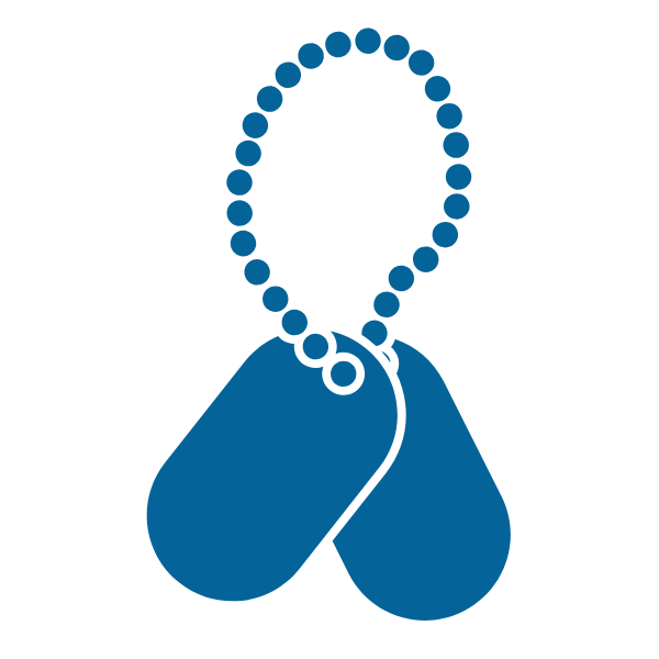 Military-Affiliated blue image graphic icon, military tags