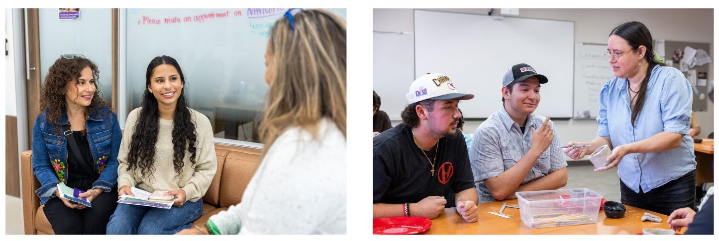 Students engaging in conversation