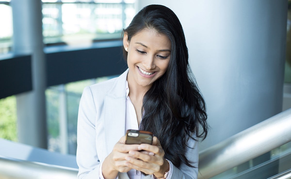 female student on phone