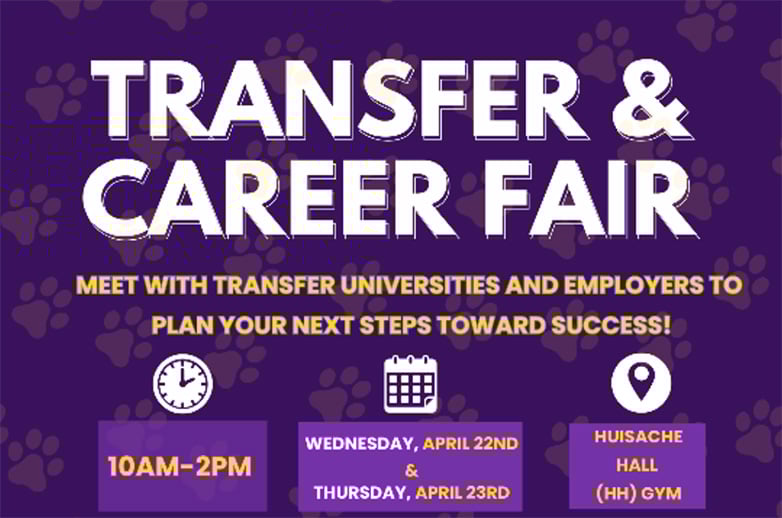 Transfer and Career Fair April 22-23 (10-2)