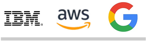 IBM, AWS and Google logos