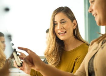 Alamo Colleges students at a computer