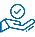 hand holding a checkmark icon