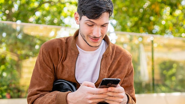 Student Using Mobile Device