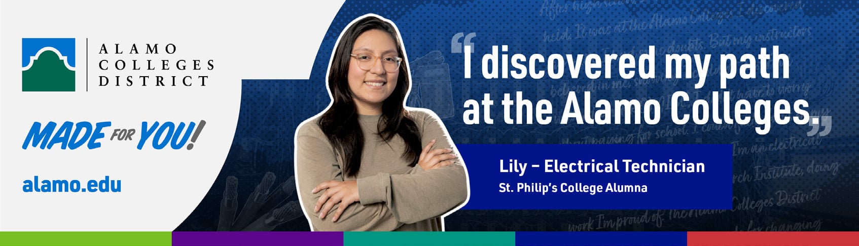 I discovered my path at the Alamo colleges quote from Lily