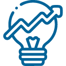 light bulb with arrow going up for growth