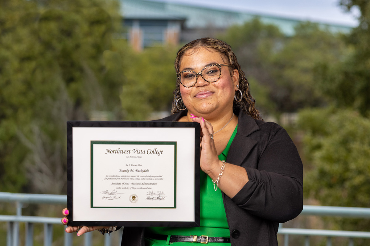 Brandy with her Associate Degree from NVC