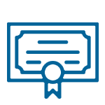 certificate blue icon