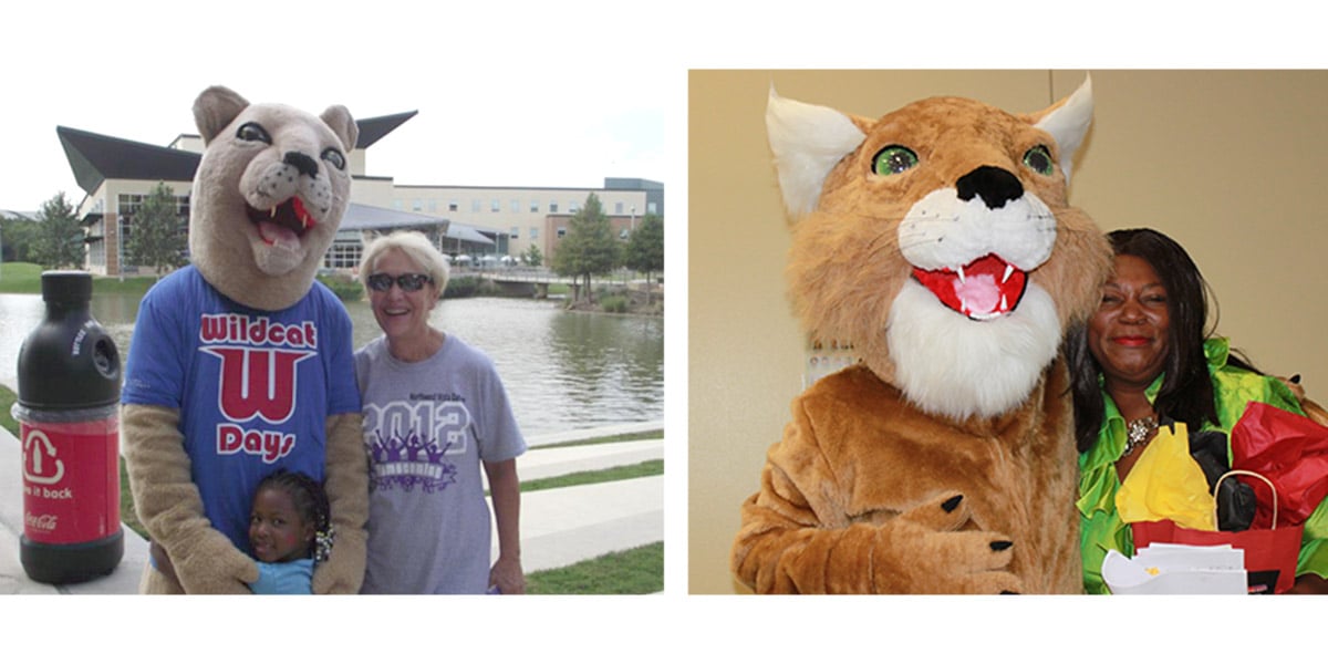Wildcat Willie with Dr. Claunch, Beverly Evans