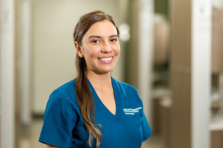 Photo: Alma Navarro in Dental Hygiene Scrubs