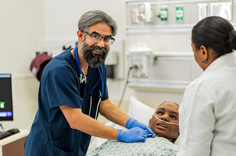 Gilberto Miramontes in nursing class
