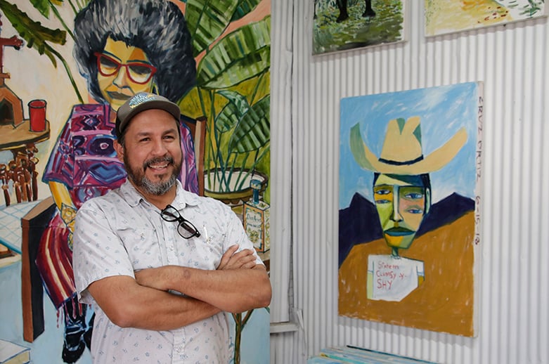SAC Alum Cruz Ortiz in his studio 1