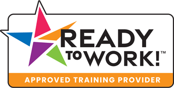 Multicolor Star Logo, Text: Ready to Work! Approved Training Provider