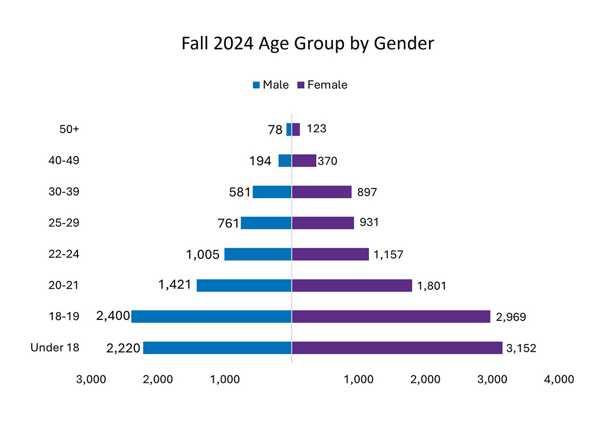 Student Age Group by Gender