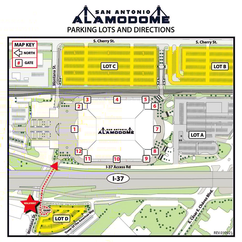 Alamodome Parking Map (read more information below map)