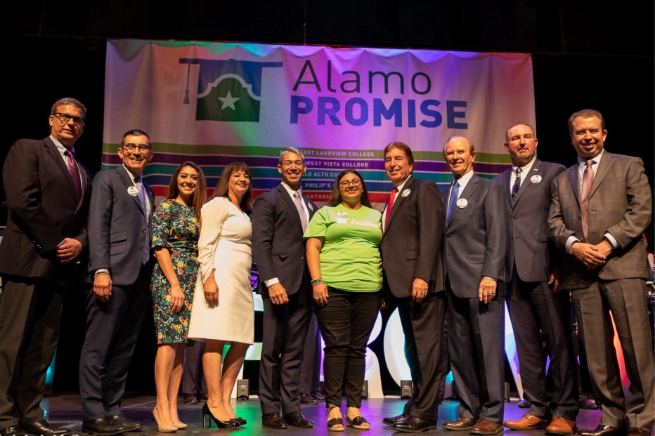 AlamoPROMISE Launch Ceremony Speakers Standing On Stage